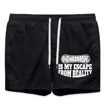 Snowboard Spruch Wintersport Snowboardfahrer - Badeshorts - Schwarz - Vorne - AI Model Male 185 light (185cm)