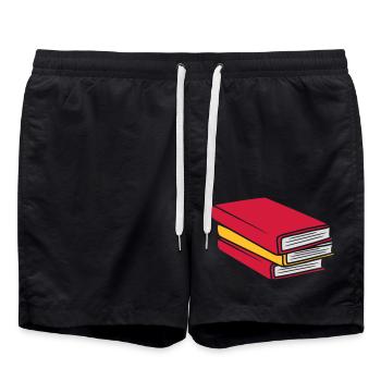 Design stacked books comic - Swim Trunks - black - Front - AI Model Male 185 light (185cm)