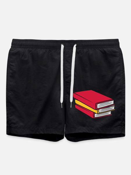 Design stacked books comic - Swim Trunks - black