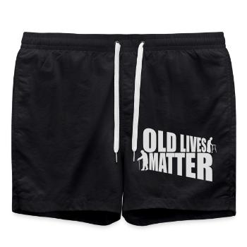 old lives matter quote - Swim Trunks - black - Front - AI Model Male 185 light (185cm)