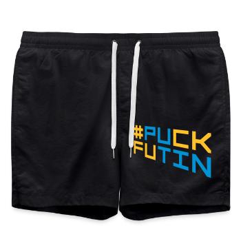 Conception du logo Puck Futin - Short de bain - noir - Devant - AI Model Male 185 light (185cm)