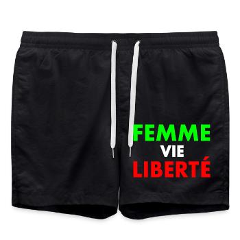 Freiheit des Frauenlebens - Badeshorts - Schwarz - Vorne - AI Model Male 185 light (185cm)