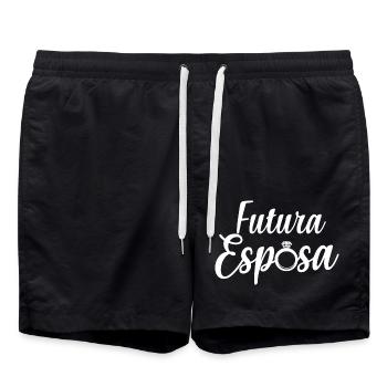 Futura Esposa Engagement Bridal Shower Wedding - Swim Trunks - black - Front - AI Model Male 185 light (185cm)