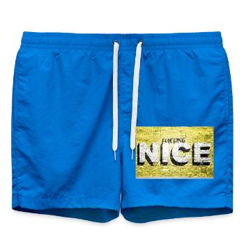 Verdammt schöner Spruch Schriftzug Graffiti on Brick - Badeshorts - Cobalt blue - Vorne