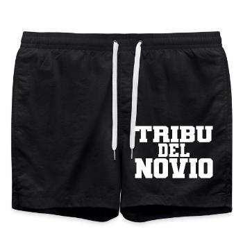 Tribu del Novio Groom's Tribe Wedding Groomsmen - Swim Trunks - black - Front - AI Model Male 185 light (185cm)