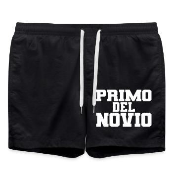 Primo del Novio Groom's Cousin Men Wedding Gift - Swim Trunks - black - Front - AI Model Male 185 light (185cm)