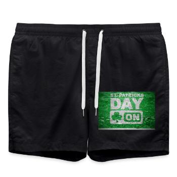 St. Patrick's Day On! Graffiti - Badeshorts - Schwarz - Vorne - AI Model Male 185 light (185cm)