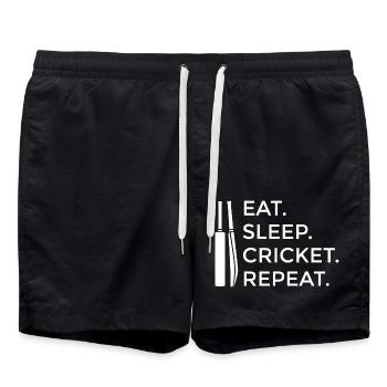 Cricket Team Cricket Gift Cricket Fan Slogan - Swim Trunks - black - Front - AI Model Male 185 light (185cm)