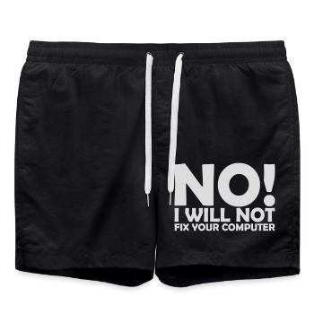 not fix your computer - Swim Trunks - black - Front - AI Model Male 185 light (185cm)