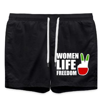 Women life freedom - Short de bain - noir - Devant - AI Model Male 185 light (185cm)