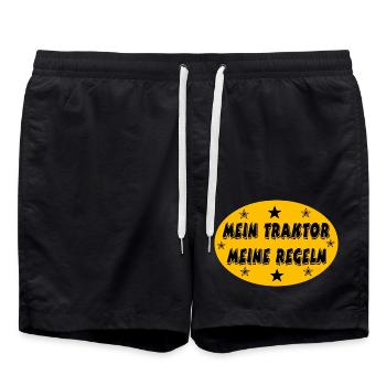 Traktor - Badeshorts - Schwarz - Vorne - AI Model Male 185 light (185cm)
