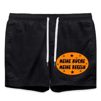 Küche - Badeshorts - Schwarz - Vorne - AI Model Male 185 light (185cm)