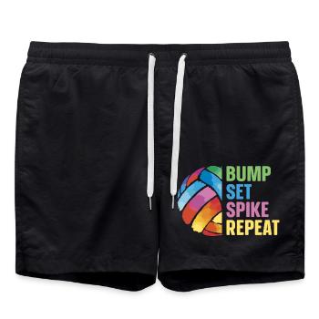 Volleyball - Swim Trunks - black - Front - AI Model Male 185 light (185cm)