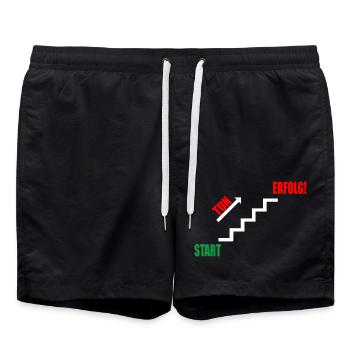 Treppe Erfolg durch Tun - Badeshorts - Schwarz - Vorne - AI Model Male 185 light (185cm)