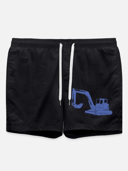 Baggerfahrer Silhouette - Baugeräteführer - Badeshorts - Schwarz