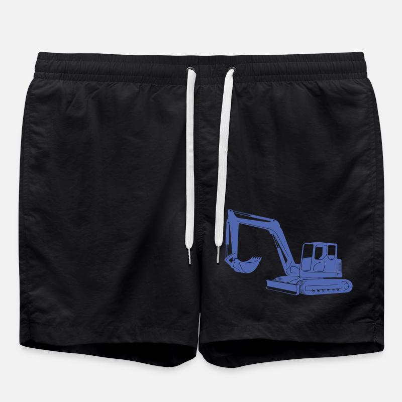 Baggerfahrer Silhouette - Baugeräteführer - Badeshorts - Schwarz