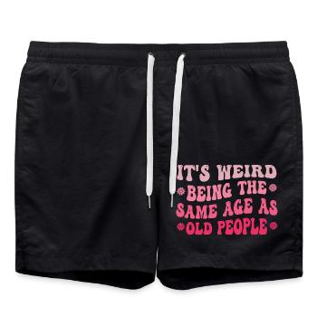 It's Weird Being The Same Age As Old People purple - Swim Trunks - black - Front - AI Model Male 185 light (185cm)