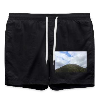Berg Berge Berglandschaft Poster - Badeshorts - Schwarz - Vorne - AI Model Male 185 light (185cm)