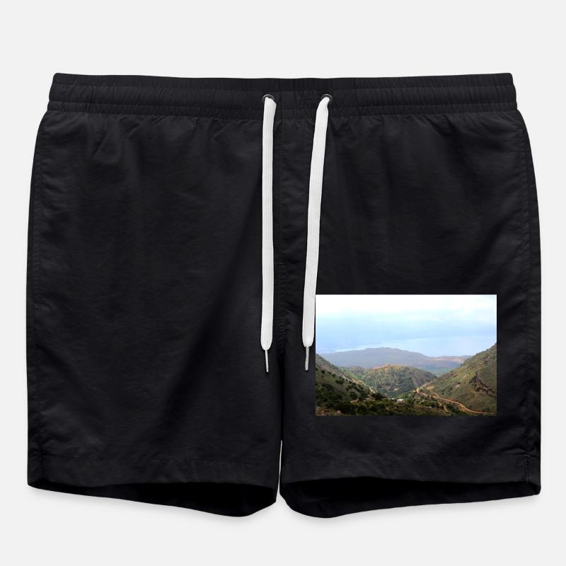 Berg Berge Berglandschaft Poster - Badeshorts - Schwarz
