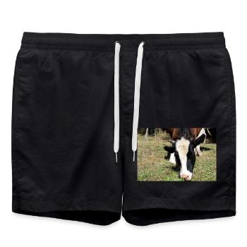 Kuh Poster - Badeshorts - Schwarz - Vorne - AI Model Male 185 light (185cm)