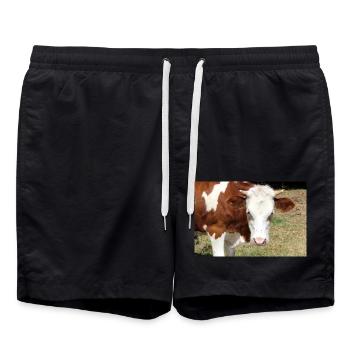 Kuh Poster - Badeshorts - Schwarz - Vorne - AI Model Male 185 light (185cm)