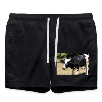 Kuh Poster - Badeshorts - Schwarz - Vorne - AI Model Male 185 light (185cm)