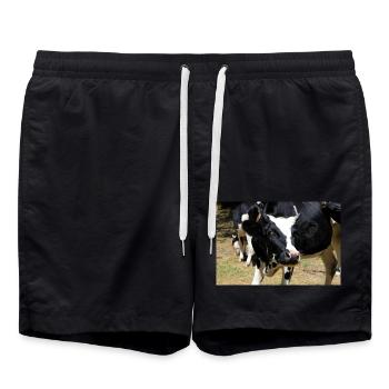 Kuh Poster - Badeshorts - Schwarz - Vorne - AI Model Male 185 light (185cm)