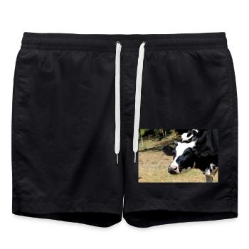 Kuh Poster - Badeshorts - Schwarz - Vorne - AI Model Male 185 light (185cm)