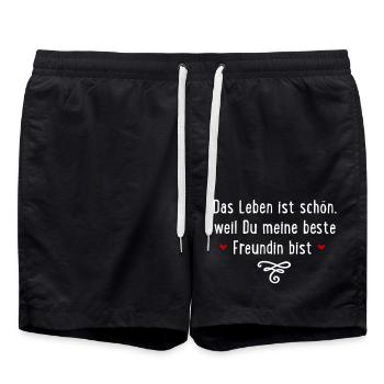 Beste Freundin - Badeshorts - Schwarz - Vorne - AI Model Male 185 light (185cm)