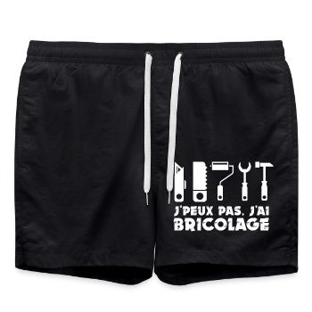 Bricolage bricoleur bricoler - Short de bain - noir - Devant - AI Model Male 185 light (185cm)