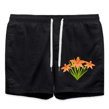 Nénuphars de feu - Short de bain - noir - Devant - AI Model Male 185 light (185cm)