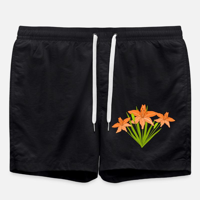 Nénuphars de feu - Short de bain - noir