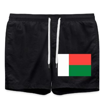 Flag of Madagascar - Swim Trunks - black - Front - AI Model Male 185 light (185cm)