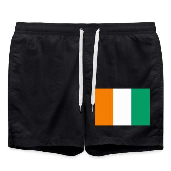 Ivory Coast / Drapeau Côte d’Ivoire - Short de bain - noir - Devant - AI Model Male 185 light (185cm)