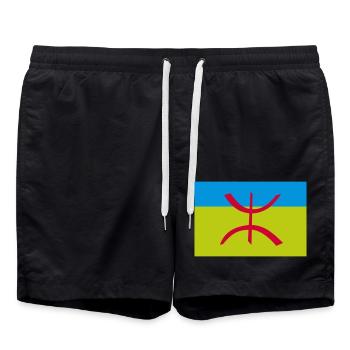 Berber-Amazigh-Flagge Algerien - Badeshorts - Schwarz - Vorne - AI Model Male 185 light (185cm)