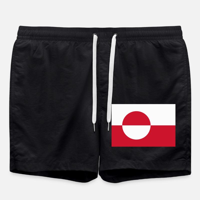 Groenland flag / Drapeau Groenland - Swim Trunks - black