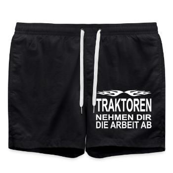 Traktor - Badeshorts - Schwarz - Vorne - AI Model Male 185 light (185cm)