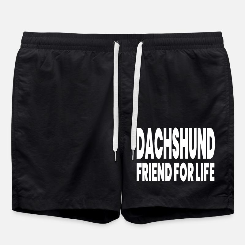 Dackel - Badeshorts - Schwarz