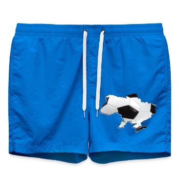 Ukraine Landkarte umrahmt echten Fußball - Badeshorts - Cobalt blue - Vorne