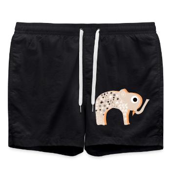 Hellophant Spiralium y Boulium - Dessin Artistique - Short de bain - noir - Devant - AI Model Male 185 light (185cm)