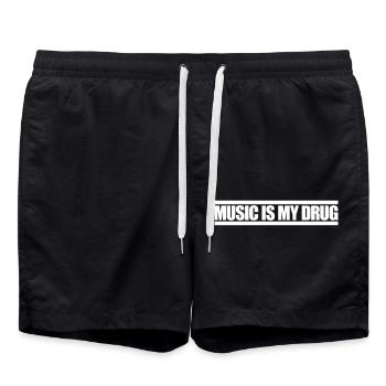 La musique est ma médecine Drogue Spruch Musik Droge Fête - Short de bain - noir - Devant - AI Model Male 185 light (185cm)