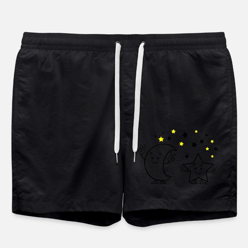 Moon and Stars Comic 02 - Swim Trunks - black