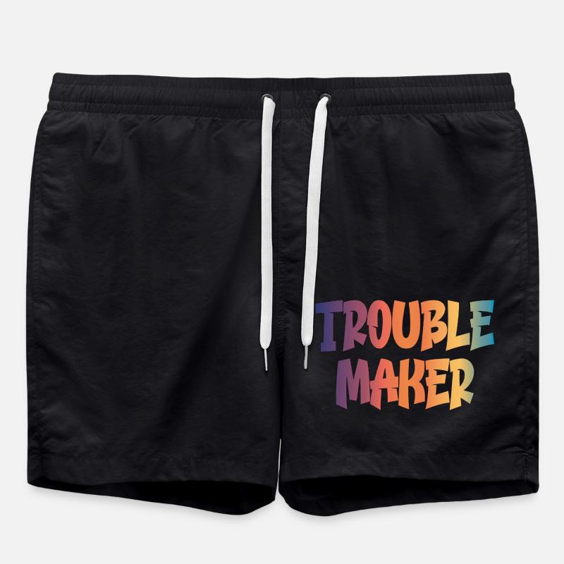 trouble maker - Swim Trunks - black
