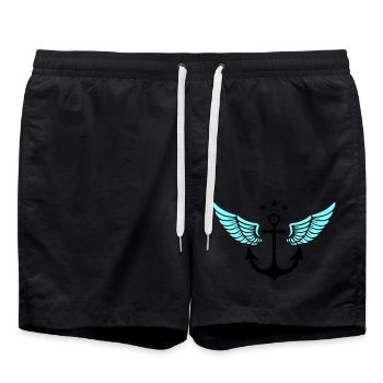Anchor Symbol - Swim Trunks - black - Front - AI Model Male 185 light (185cm)