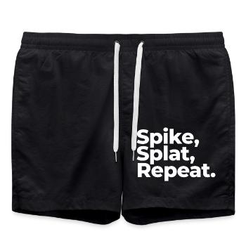 Spike, Splat, Repeat. - Swim Trunks - black - Front - AI Model Male 185 light (185cm)