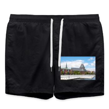 Maison de douane d’Aarhus (Toldboden) Ville d’Aarhus - Short de bain - noir - Devant - AI Model Male 185 light (185cm)