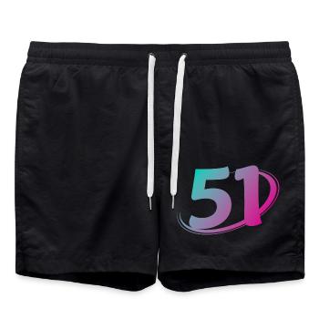 Number 51 multicolor - Swim Trunks - black - Front - AI Model Male 185 light (185cm)
