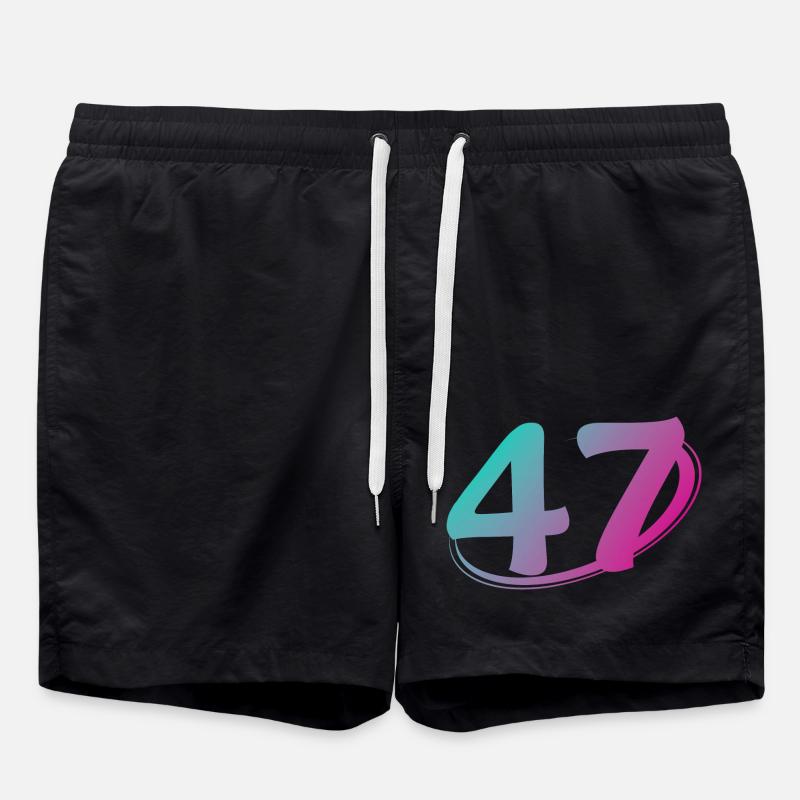 Nummer 47 mehrfarbig - Badeshorts - Schwarz