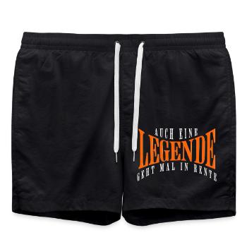 Legende geht in Rente Geschenk für Ruhestand - Badeshorts - Schwarz - Vorne - AI Model Male 185 light (185cm)