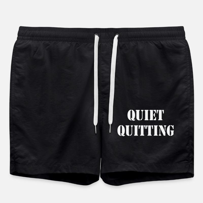 Quiet Quitting - Swim Trunks - black